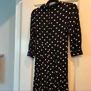 Zara | Dresses | Zara Long Black White Polka Dot Dress | Poshmark